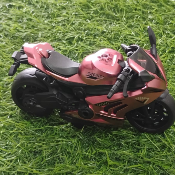 Metallic Red Sports Bike Toy for Kids – Realistic & Durable Design - Image 2